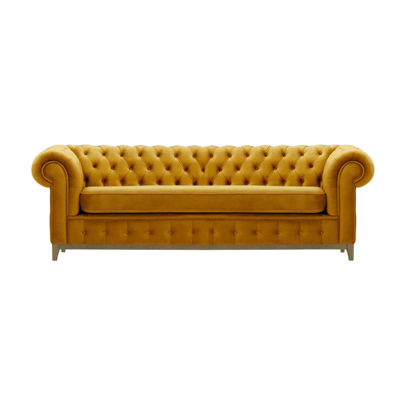 Fromm 4 Seater Velvet Sofa, Black,  78cm H X 244cm W X 92cm D, Light Grey