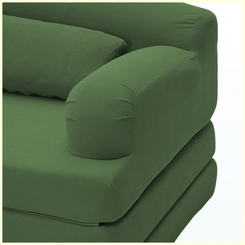 Causeuse convertible 2 places en velours côtelé Canapé-lit futon convertible (vert), L 57,09 po, Velours côtelé vert