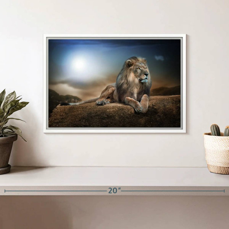 Roi lion, Cadre flottant blanc, 13 po x 9 po