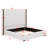 Tall Headboard Upholstered Bed With Vertical Striped And Wingback Design