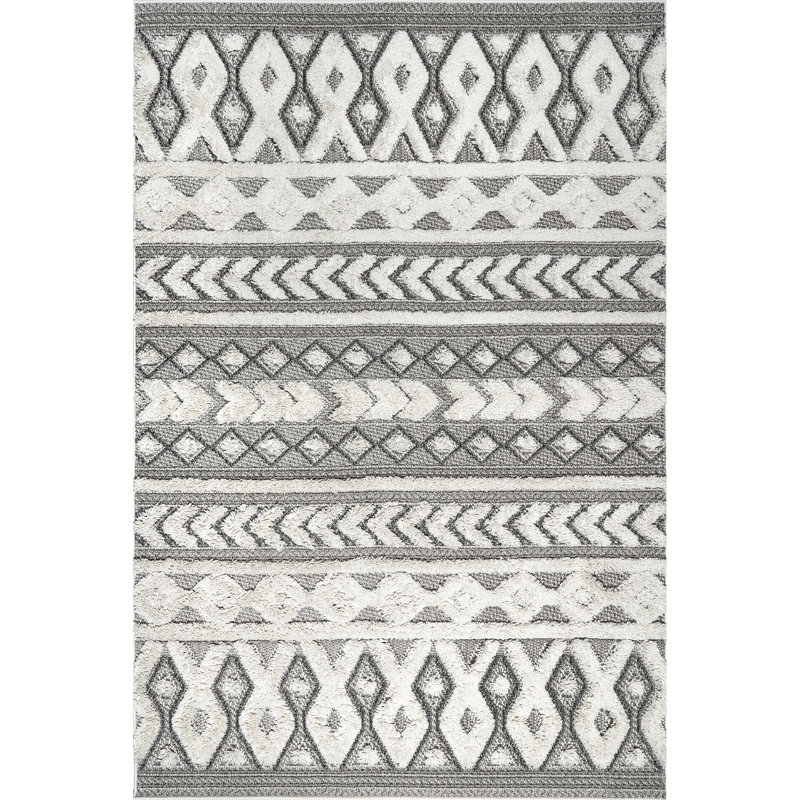 Rebecca High Low Textured Shaggy Area Rug, Rectangle 4' x 6'