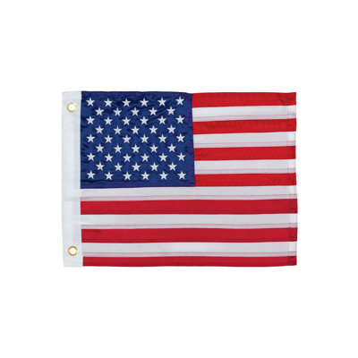 US Flag Embroidered 12x18 Grommet Flag