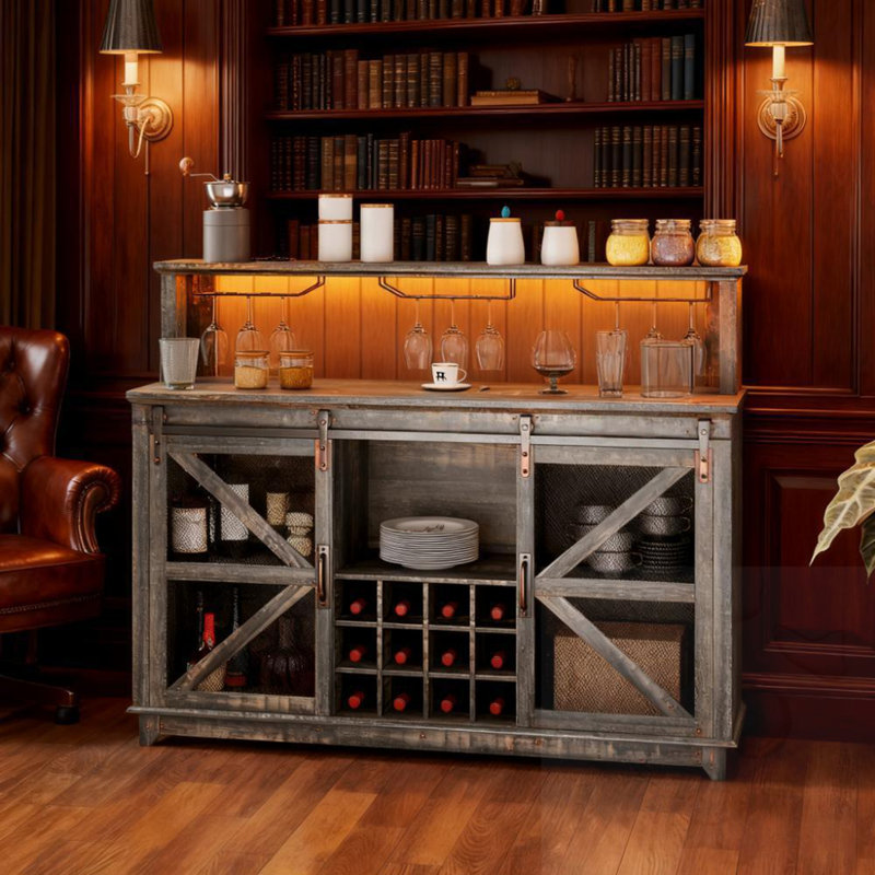 Buffet avec porte-verres et armoire à vin