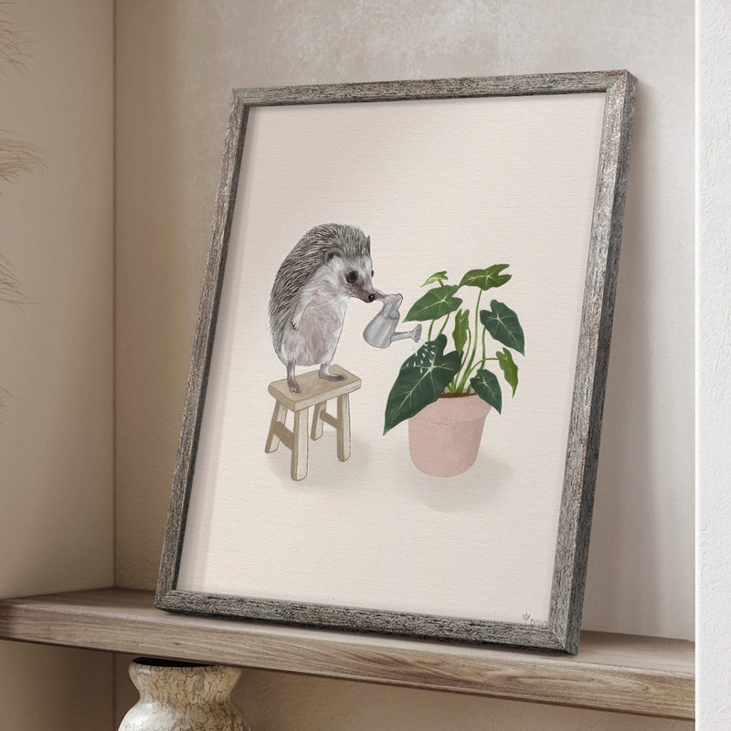 «Happy Gardening II», reproduction encadrée - bois massif, H 11 po x l 9 po