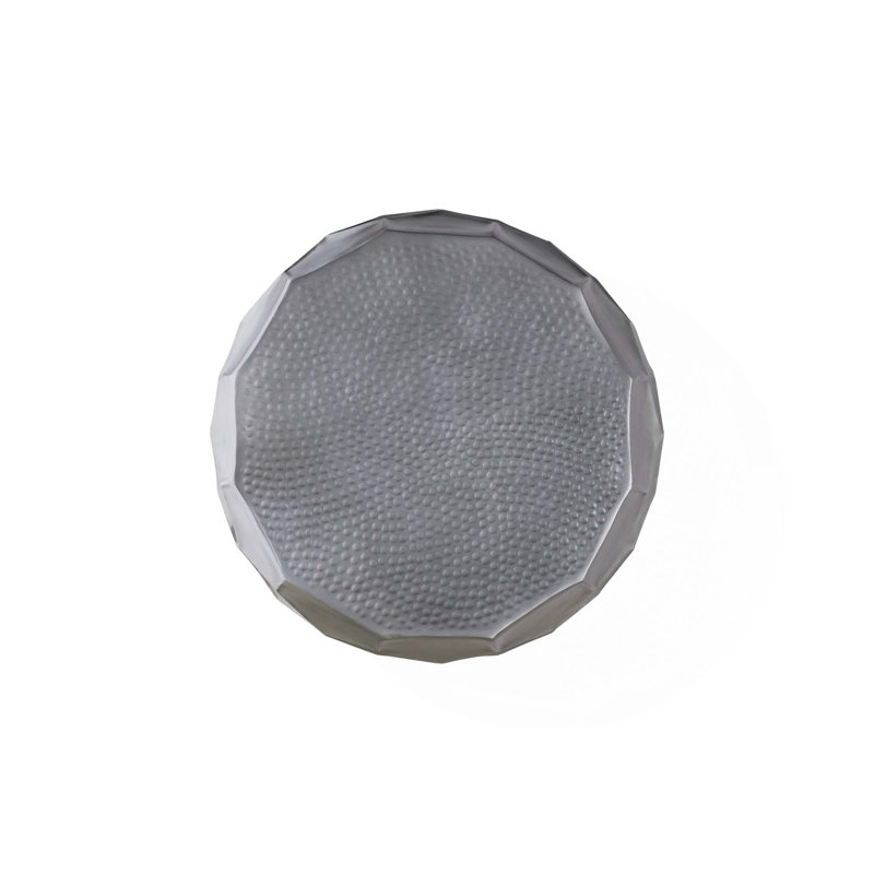 Table de bout et table d'appoint modernes en aluminium de 21 po de hauteur Modern, Argent argent