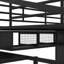 Lit mezzanine double en métal avec table et garde-robe, construction contemporaine noire, structure robuste, options de rangement abondantes, processus d'assemblage simples complets, conception, structure, nombreuses installations, sans effort