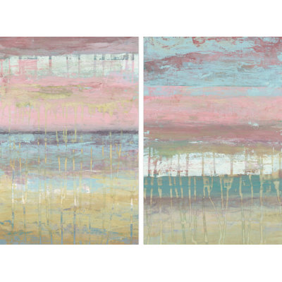 «Cotton Candy Layers Diptych», ensemble de 2 pièces sur toile