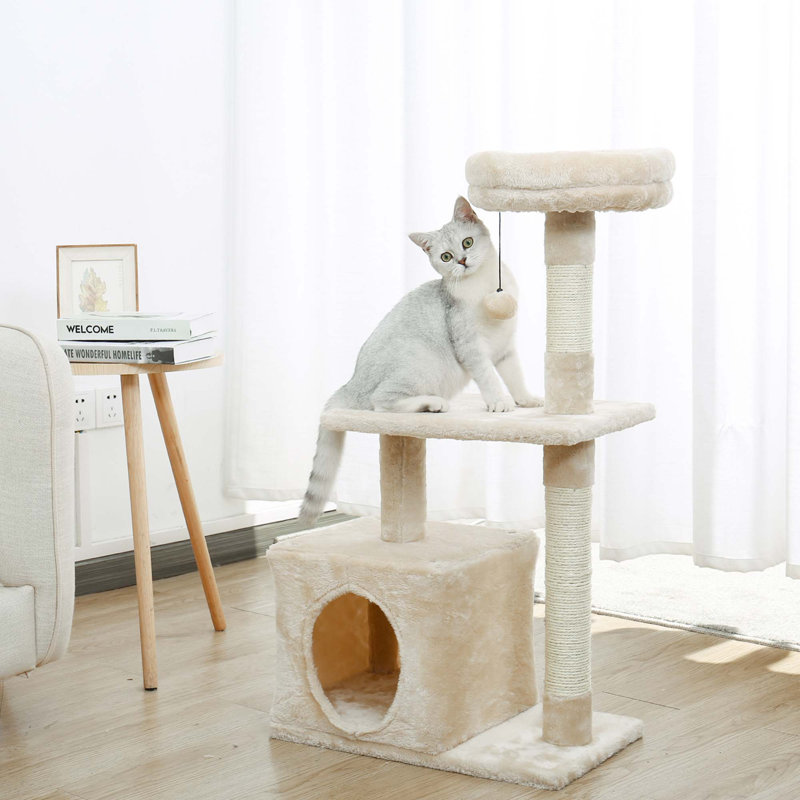 Arbre à chat pour animaux de compagnie, Beige
