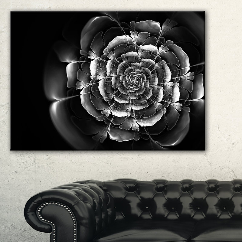 «Fractal Silver Rose in Dark», impression sur toile tendue, H 30 po x l 40 po x P 1 po