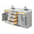 Jameal 72'' Solid Wood Double Bathroom Vanity with 0.75'' Carrara Marble Top-1272290796-1239037108