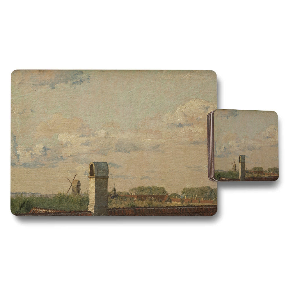 Scenic Landscape Placemat And Coaster Set Artwork For Home Decor