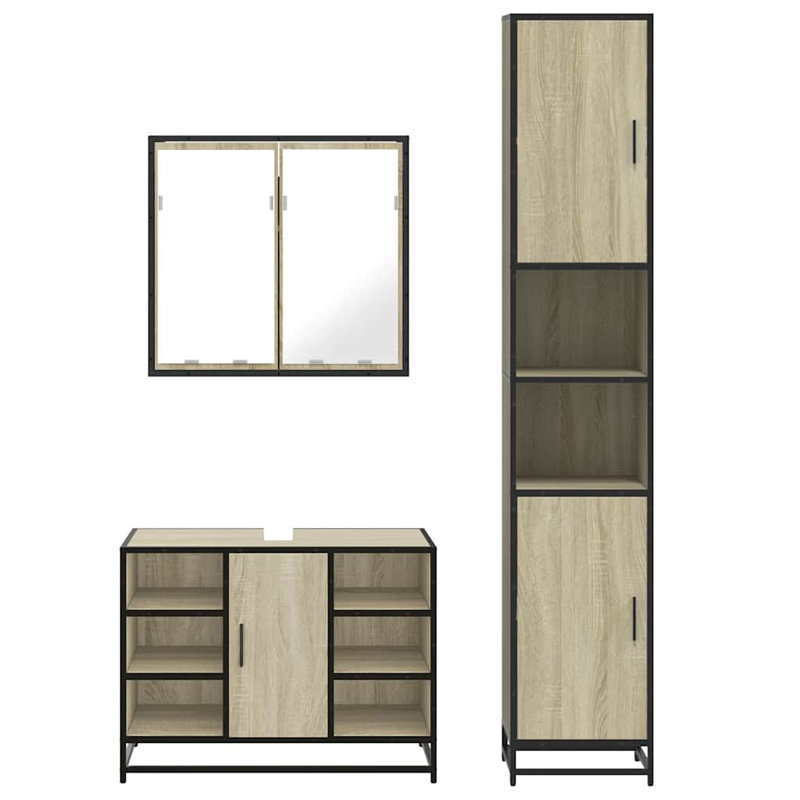 Almeada Bathroom Furniture Suite, Light Wood