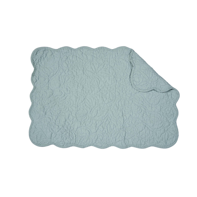 Ensemble de 6 napperons de courtepointe Christiana, Bleu