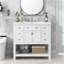 Meuble-lavabo 36 po avec lavabo supérieur, armoire de rangement moderne avec 2 portes à fermeture douce et 6 tiroirs, meuble-lavabo simple-923313280
