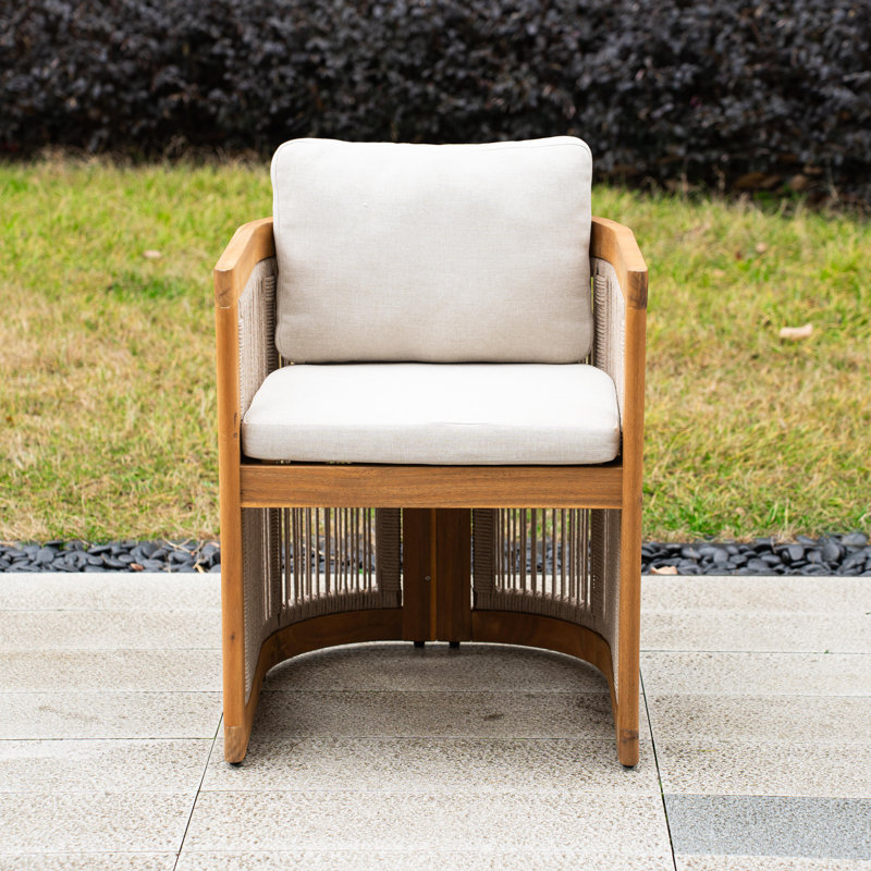 Chaise de patio en bois d'acacia Adwoa