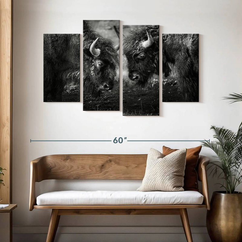 Bisons Head To Head, 32" H x 52" W