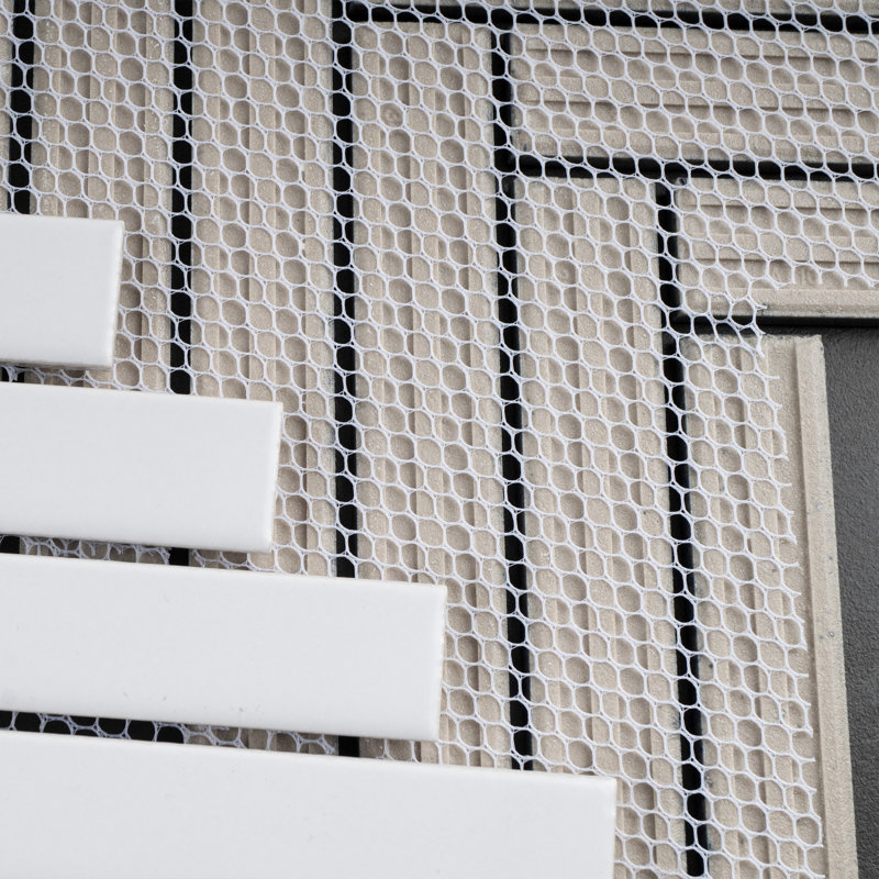 Porcetile 8.27 in. x 9.77 in. Herringbone Matte Porcelain Mosaic Wall and Floor Tile, White Matte