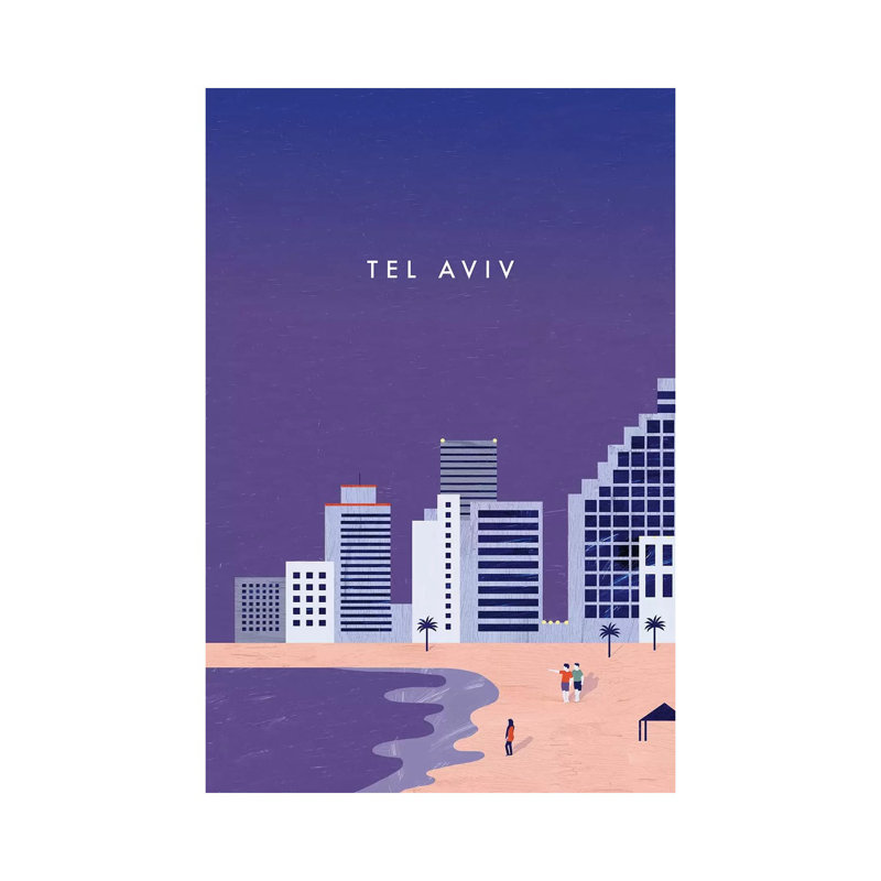 Tel Aviv - Wrapped Canvas Print, 20.32 cm H x 30.48 cm W