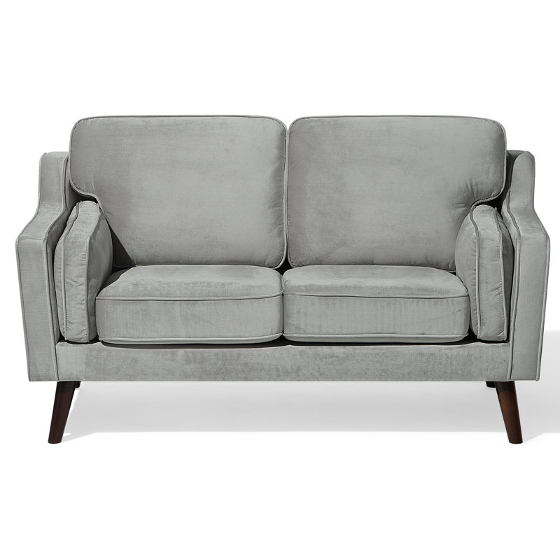 Forsyth Velvet Loveseat, Light Grey