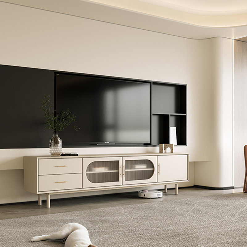Green paint for spacious TV cabinet, 78.74"