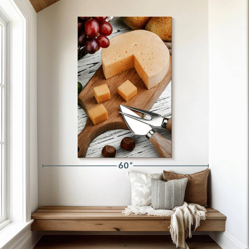 Organic Cheese And Fruits, 51" H x 34" W