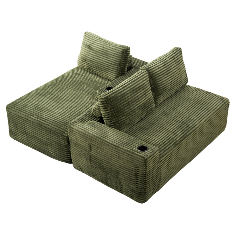 104 Inch Cloud Sectional Couch,Modern Modular Sectional Sofa with Deep Seat,Corduroy Boneless Couches with L-Shape Chaise for Living Room Bedroom,No Assembly Required
