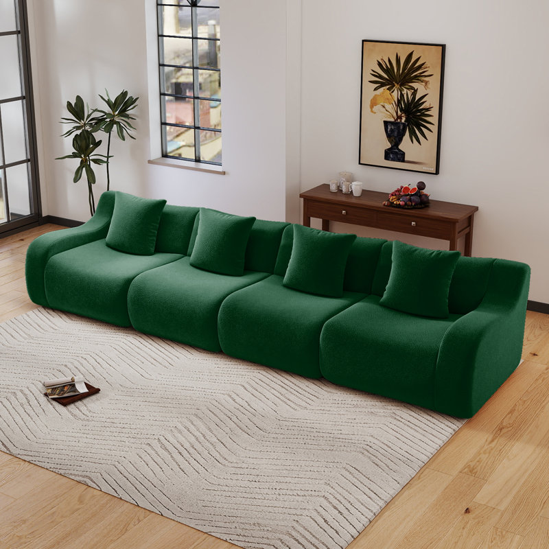 Canapé modulaire surdimensionné en tissu 148 po, Vert