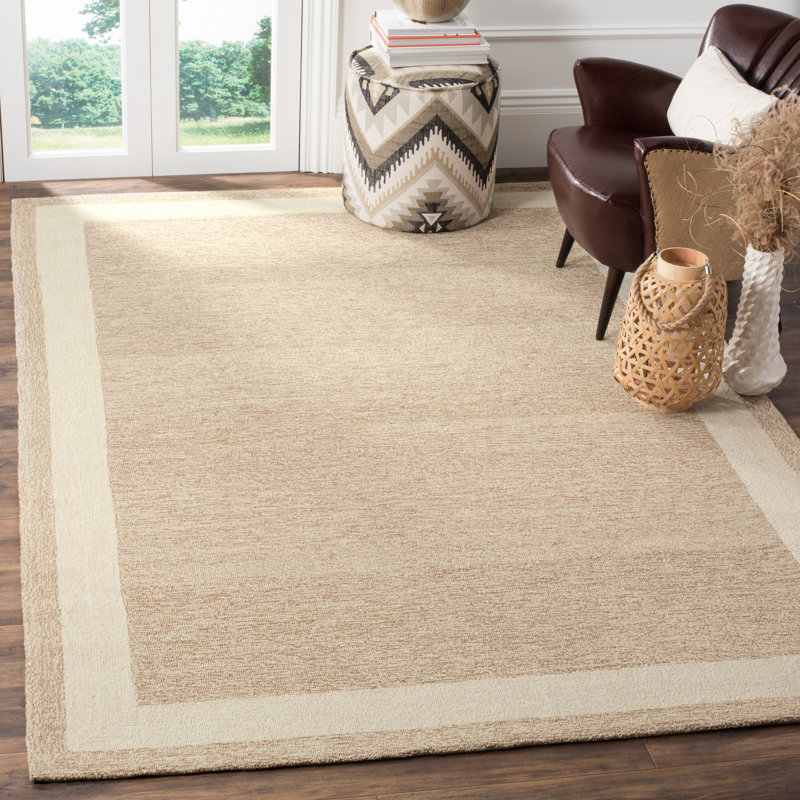 Taran Easy Care Hand Hooked Performance Solid Color Rug, Rectangle 4' x 6'
