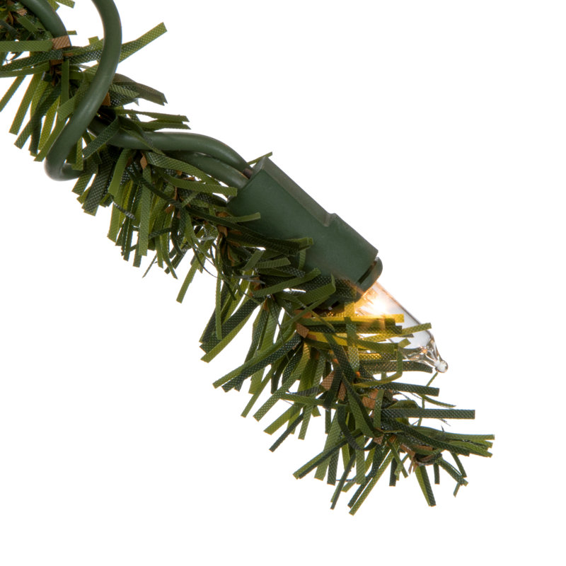 Natural Alpine 6' Green Artificial Christmas Tree with 250 Clear Lights & Stand, Unlit, 9' H