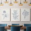 Indigo Botany Study IV - Ensemble de 3 peintures sur toile encadrées-116087745-116087746
