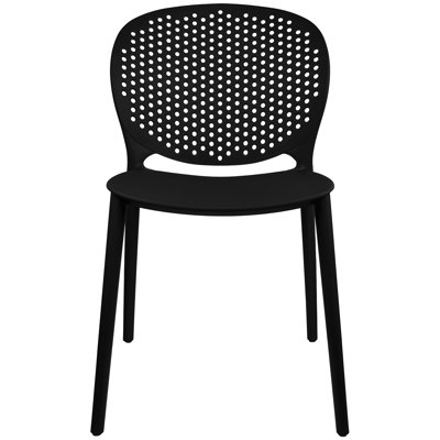 Trevina Plastic Dining Chair – Modern Armless Poolside Chair for Kitchen, Patio, Deck or Outdoor Dining Set (Weather-Resistant)