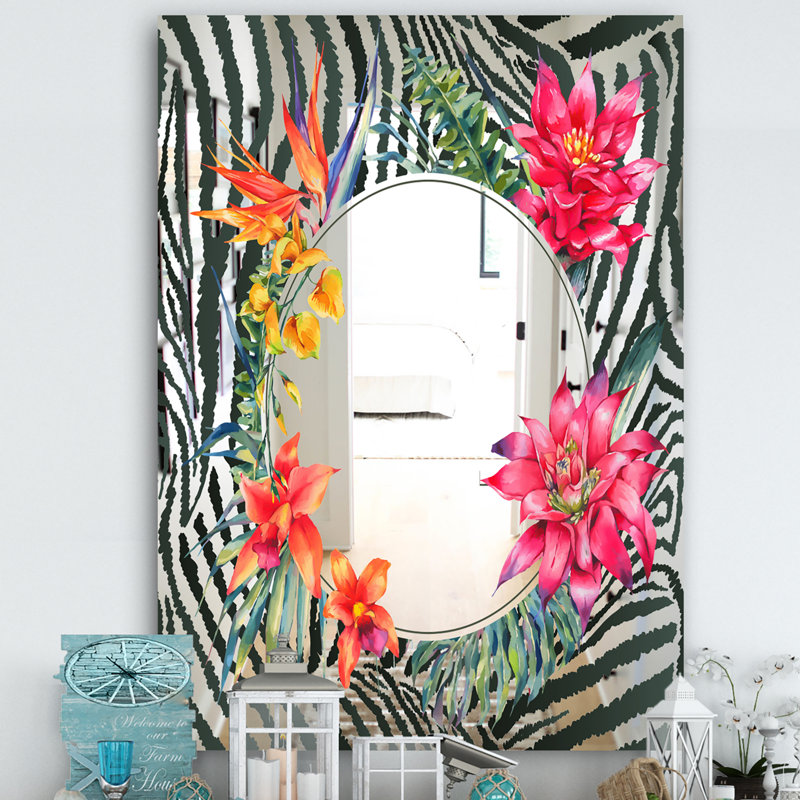 Miroir d'appoint moderne et contemporain Leopard, H 24 po x l 32 po