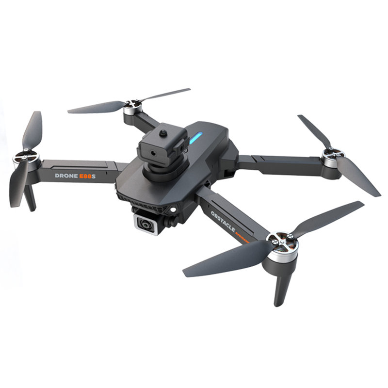 Drone télécommandé avec double caméra 4K, évitant les obstacles, positionnement de flux optique, moteur sans balai, enfants, adultes, débutant, pliable, quadricoptère RC, 2,4 Ghz