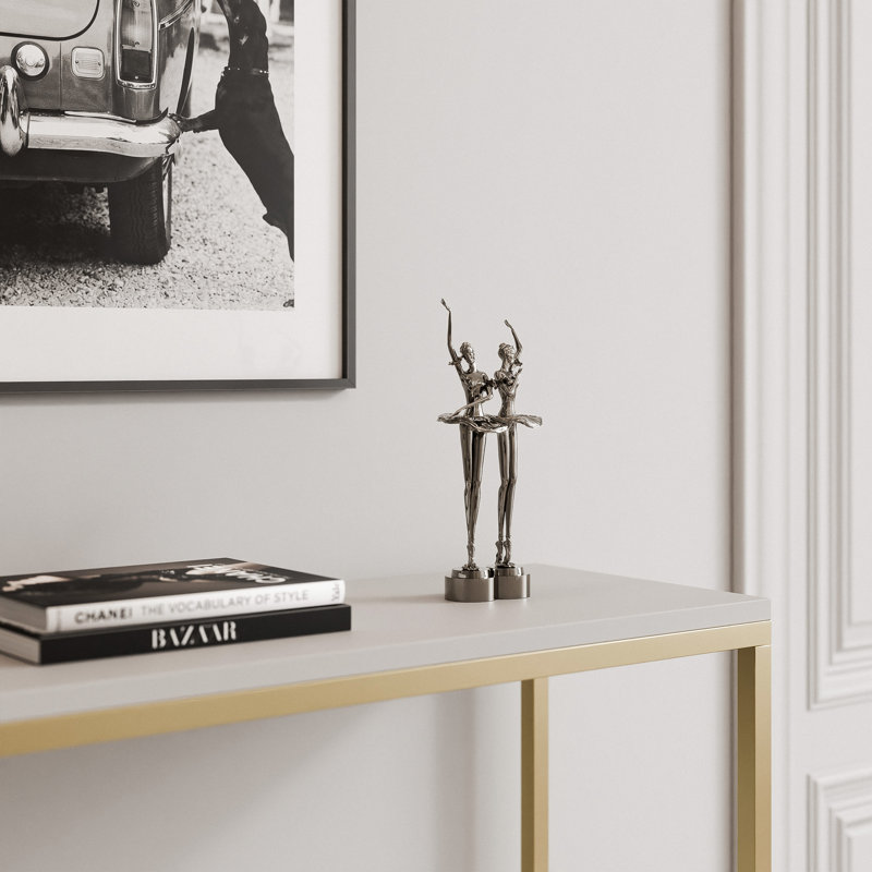 Console Table, 90cm H x 100cm W x 30cm D, gold, gold / cashmere, cashmere