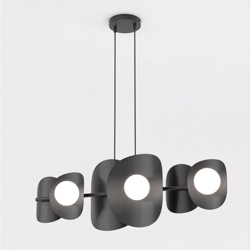 - Light Matt Pendant, 6 Lights, Black