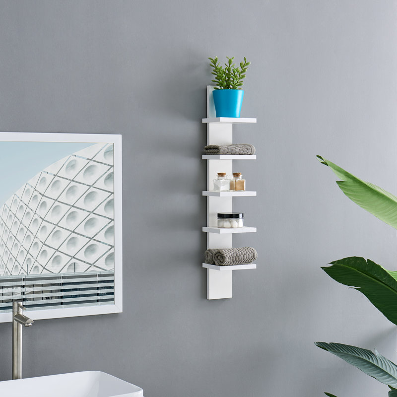 Wyaconda 5 Tier Column Wall Shelf, White