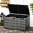 113 Gallon Deck Box, Rattan Outdoor Storage Box, Waterproof Storage Container For Indoor, Patio Furniture Cushions, Pool Supplies, Garden Tools, Dark Gray