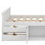 Base de lit plateforme capitaine avec bibliothèques de rangement et tablettes, quatre tiroirs-192289578