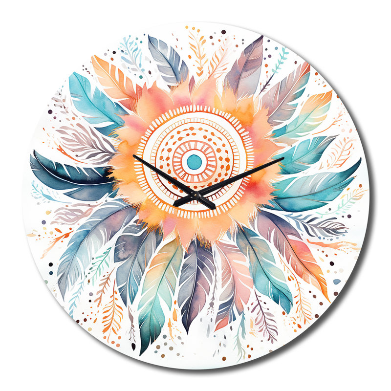 Horloge murale pastel Boho Dreamcather, Grand