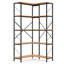 1 tablette d'angle à 5 niveaux, 168 cm de hauteur, en forme de L, avec structure métallique, idéale pour étudier.