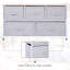Armoire de rangement pour chambre grise - Cube de rangement horizontal à 5 tiroirs de 40 po avec étagère en tissu