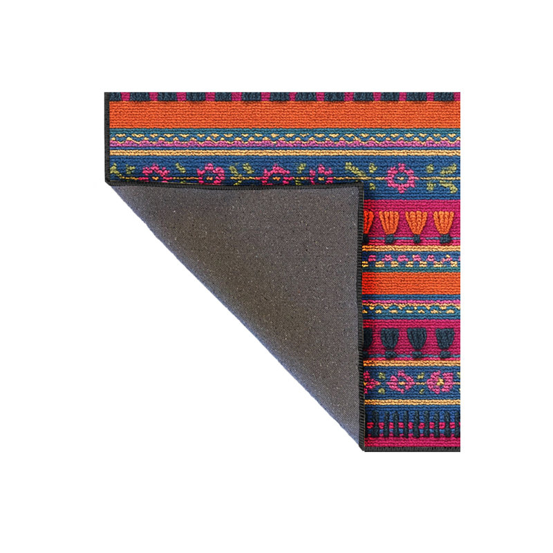 Tapis bleu tissé lavable rétro Mosso, 2'6" x 4'11"