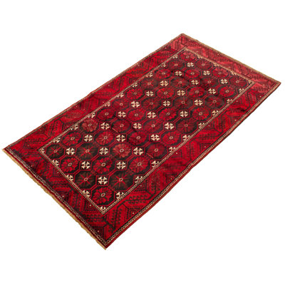 Tapis de zone en laine rouge/brune 5 pi 3 po x 9 pi 9 po à la main one-of-kind-noué la 1980 anatolian Drowne