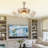 42'' Crystal Ceiling Fan With 8-light Sputnik Chandelier 6 Speeds And Reverse Functions
