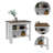 Kitchen Island, Four Legs, Three Shelves  -White / Walnut-585574615
