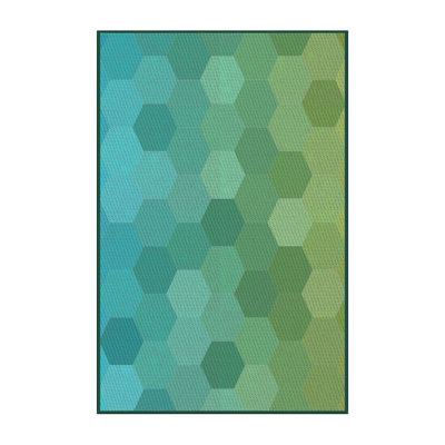 Tapis vert à motif floral