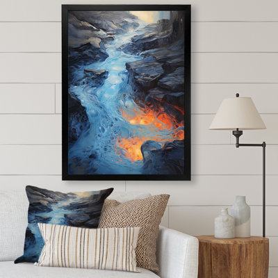 Wild Blue Lava River In Iceland I On Canvas Print