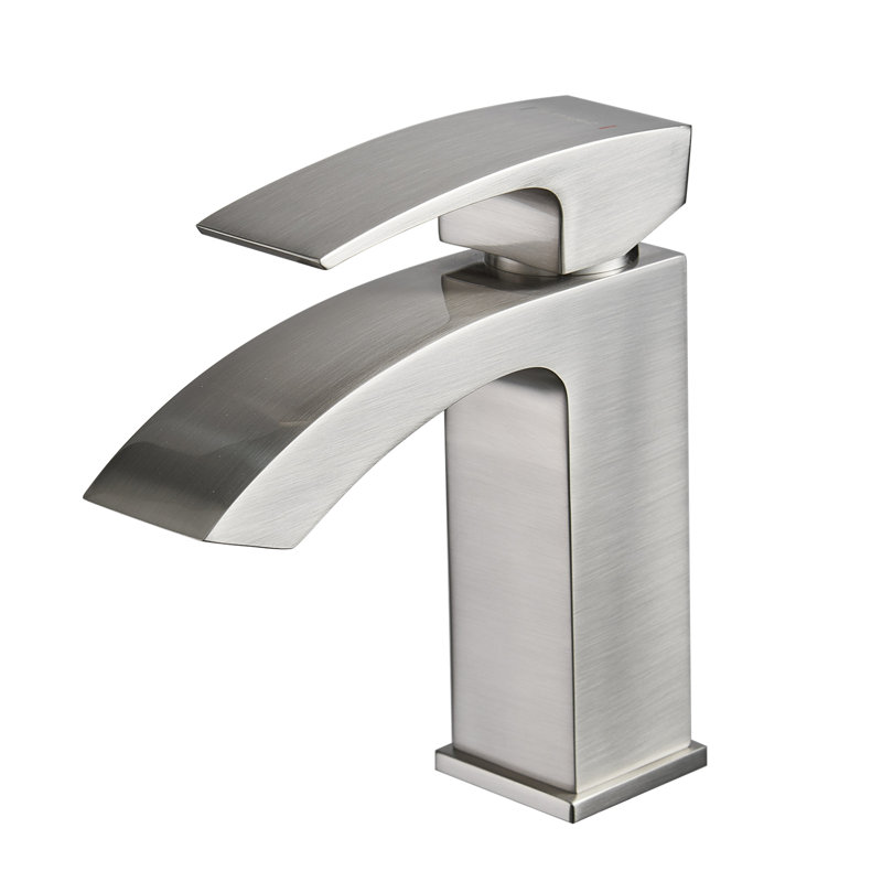Topcraft Single Handle Modern Bathroom Faucet, Brushed Nickel