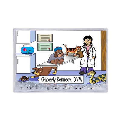 Personalized Veterinarian - Female MINI Snow Globe Frame Gift