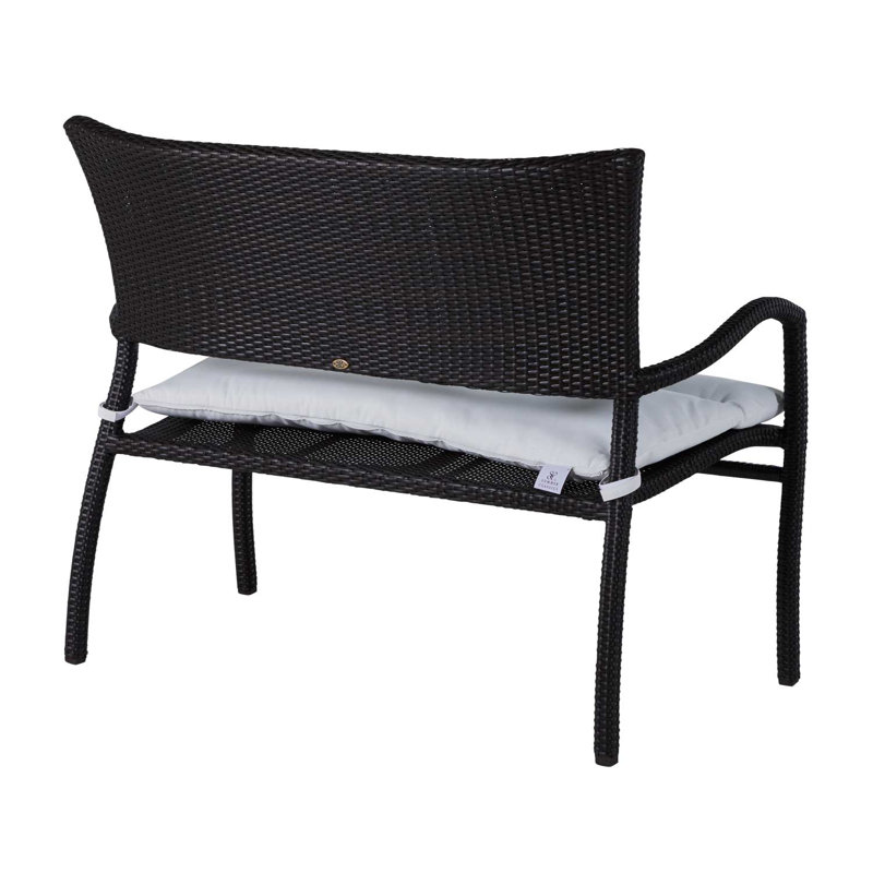 Skye Wicker Garden Bench, Skye #2 Black Walnut